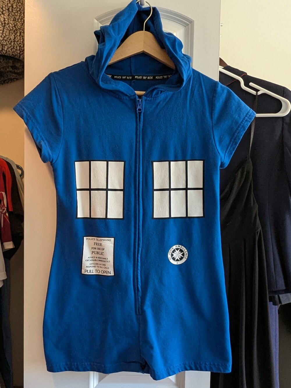 Blue TARDIS Inspired Hooded Romper